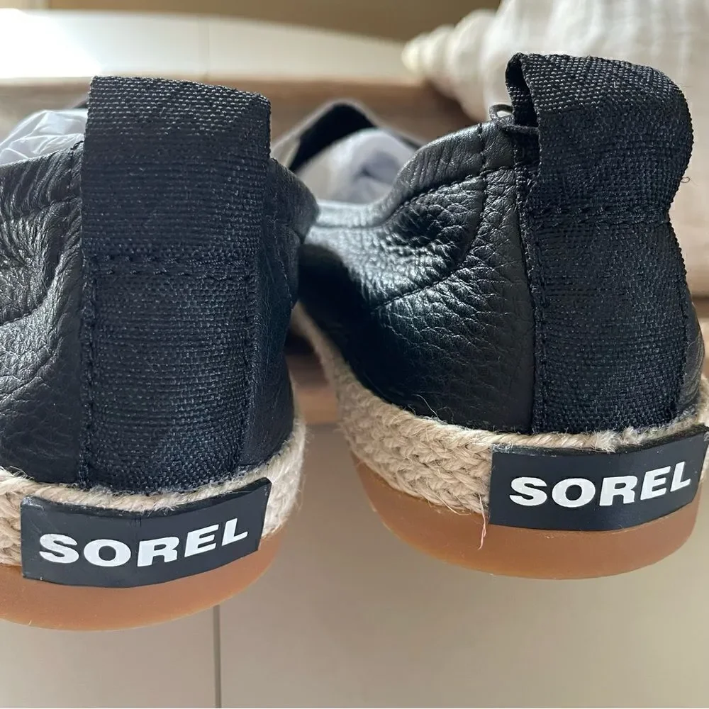 NWT Sorel Ella Leather Slip On Espadrilles Shoes